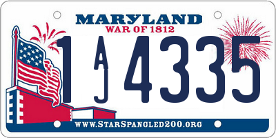 MD license plate 1AJ4335