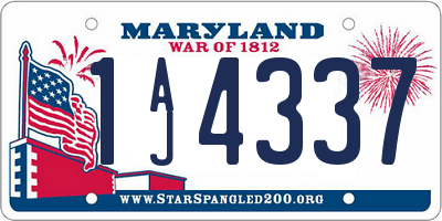 MD license plate 1AJ4337