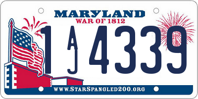 MD license plate 1AJ4339