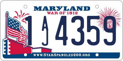 MD license plate 1AJ4359
