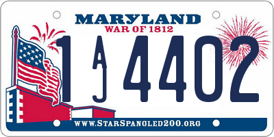 MD license plate 1AJ4402
