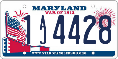 MD license plate 1AJ4428