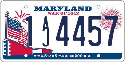 MD license plate 1AJ4457