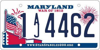 MD license plate 1AJ4462