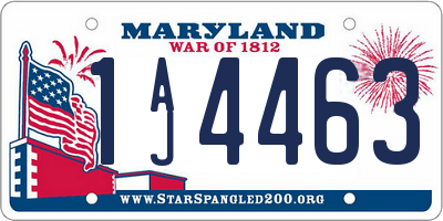 MD license plate 1AJ4463