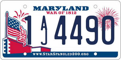 MD license plate 1AJ4490