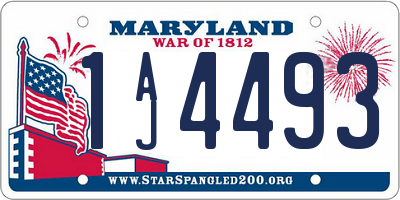 MD license plate 1AJ4493