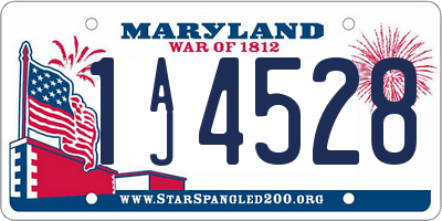 MD license plate 1AJ4528