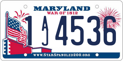MD license plate 1AJ4536