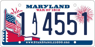 MD license plate 1AJ4551