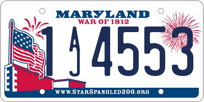 MD license plate 1AJ4553