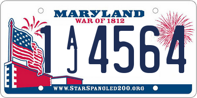 MD license plate 1AJ4564