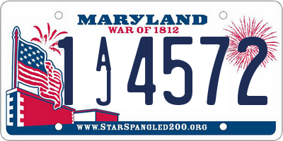 MD license plate 1AJ4572