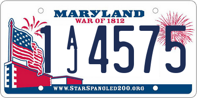 MD license plate 1AJ4575