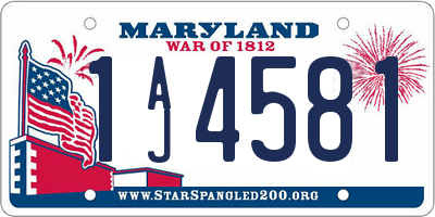 MD license plate 1AJ4581