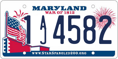 MD license plate 1AJ4582