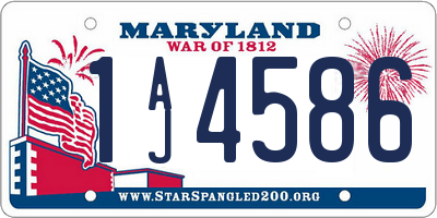 MD license plate 1AJ4586