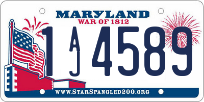 MD license plate 1AJ4589