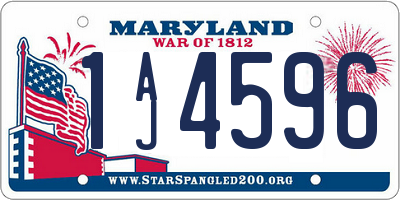 MD license plate 1AJ4596
