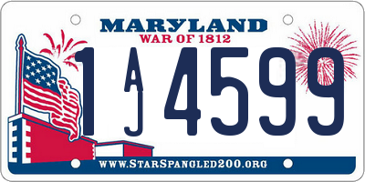 MD license plate 1AJ4599