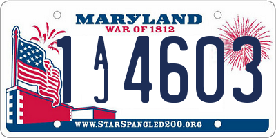 MD license plate 1AJ4603