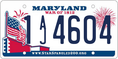 MD license plate 1AJ4604