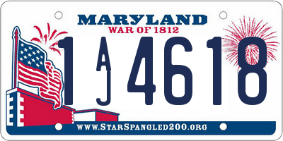 MD license plate 1AJ4618