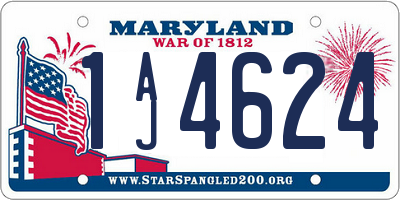 MD license plate 1AJ4624