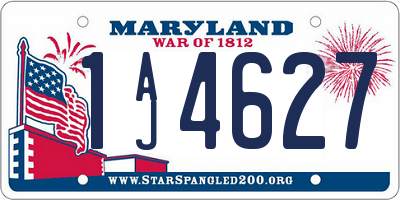 MD license plate 1AJ4627