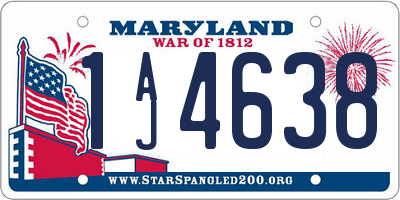MD license plate 1AJ4638