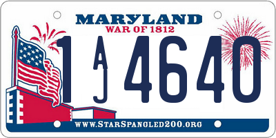 MD license plate 1AJ4640