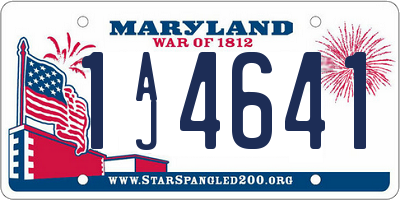MD license plate 1AJ4641