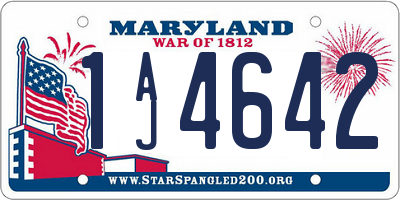 MD license plate 1AJ4642