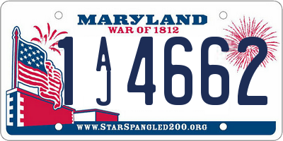 MD license plate 1AJ4662
