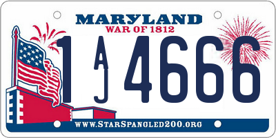 MD license plate 1AJ4666