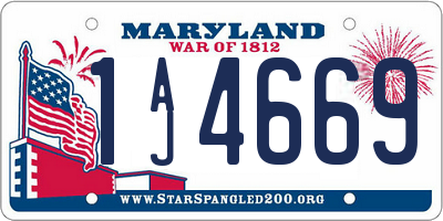 MD license plate 1AJ4669