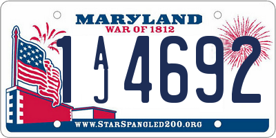 MD license plate 1AJ4692