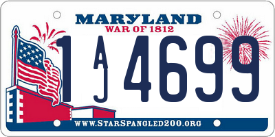 MD license plate 1AJ4699