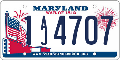 MD license plate 1AJ4707