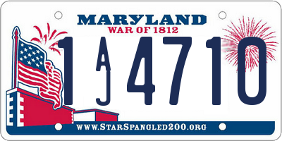 MD license plate 1AJ4710