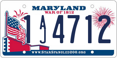 MD license plate 1AJ4712