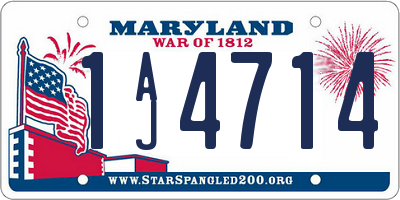 MD license plate 1AJ4714