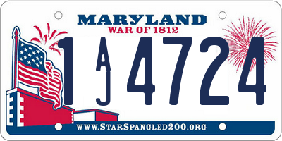 MD license plate 1AJ4724