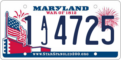 MD license plate 1AJ4725