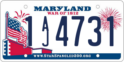 MD license plate 1AJ4731