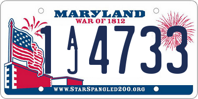 MD license plate 1AJ4733