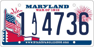 MD license plate 1AJ4736