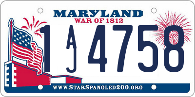 MD license plate 1AJ4758