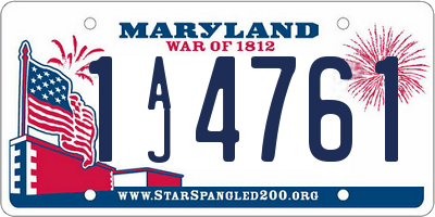 MD license plate 1AJ4761
