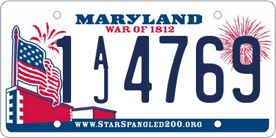 MD license plate 1AJ4769